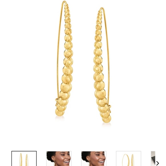 Roberto Coin 18kt Yellow Gold Graduated Beaded Earrings - Picture 3 of 7